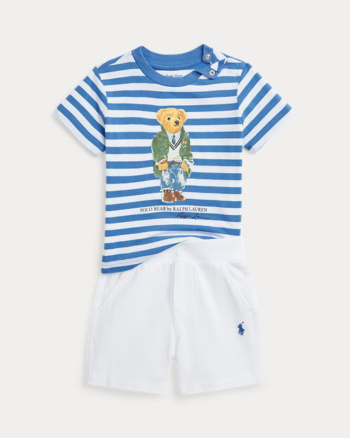 Polo Bear Cotton Tee & Mesh Short Set