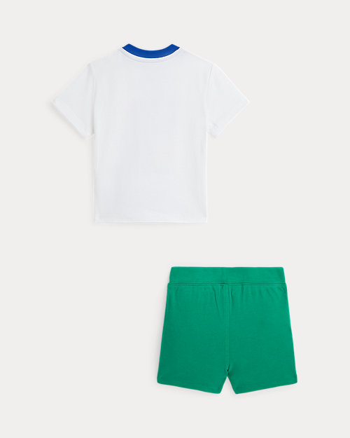 Logo Cotton Jersey Tee & Mesh Short Set_1