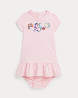 Tropical-Logo Cotton Tee Dress & Bloomer