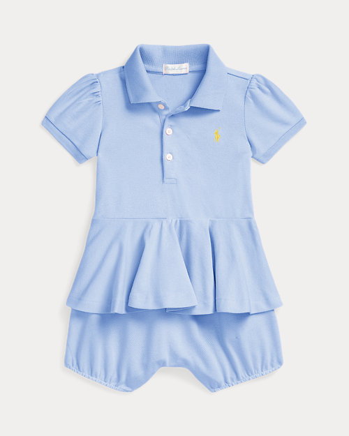 Stretch Mesh Peplum Polo Shortfall_1