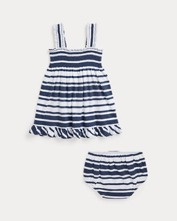 Striped Cotton Jersey Dress & Bloomer