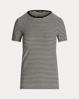 Striped Stretch Cotton Crewneck Tee