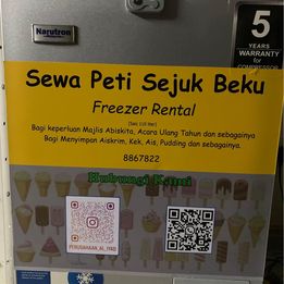 Freezer untuk di sewa bagi acara ulang tahun, tahlil, dll sesuai menyimpan aiskrim, ais. 