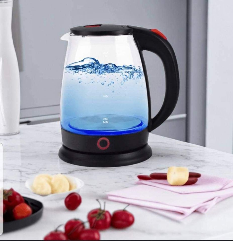 Electric glass water heater with led lights bulbs