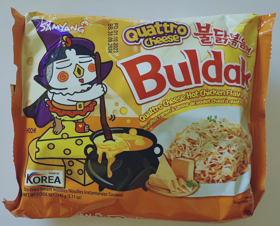 5 Pack Quattro Cheese Hot Chicken Flavored Ramen Noodles