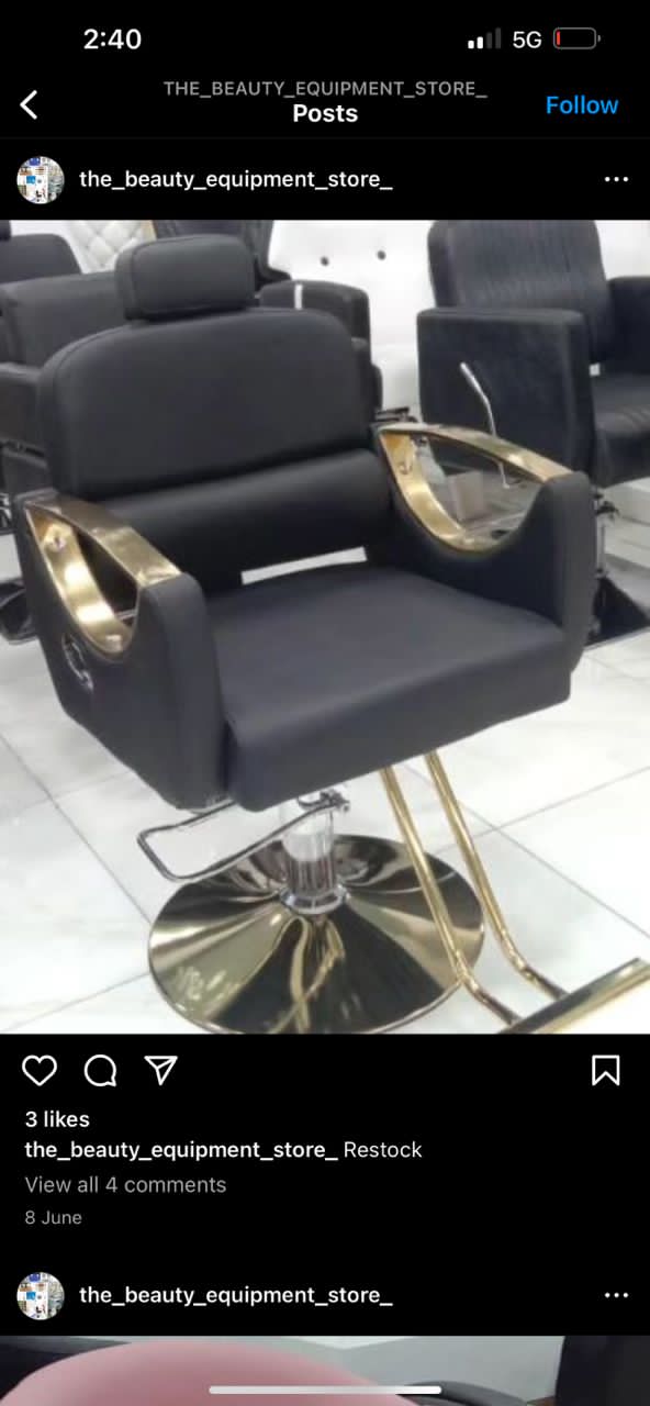 Salon chair gold
