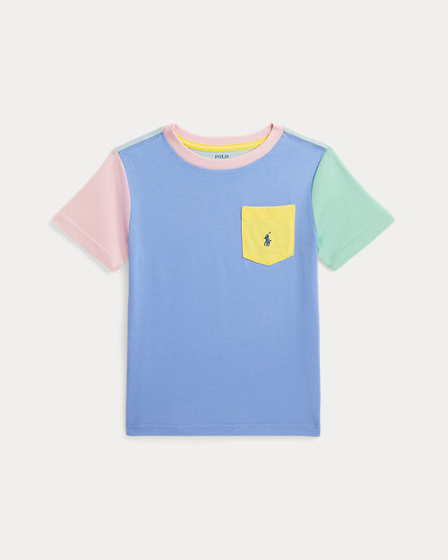 Color-Blocked Cotton Pocket Tee