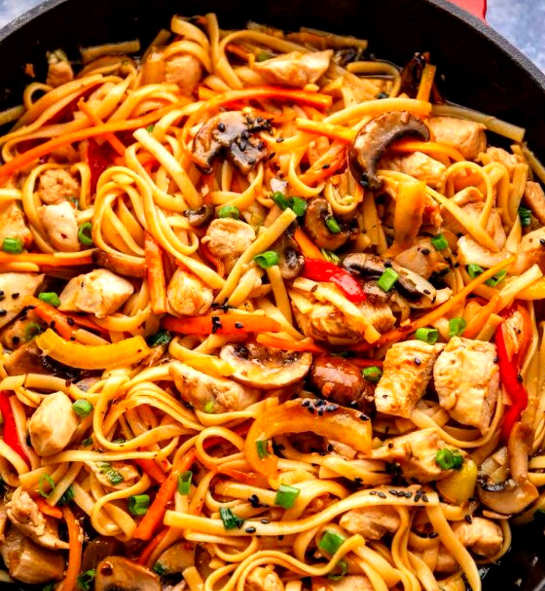 Chicken n Shittake Mushroom Stirfry Teriyaki  Sake Noodle_0