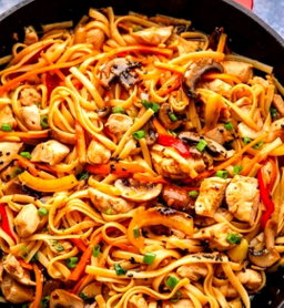 Chicken n Shittake Mushroom Stirfry Teriyaki  Sake Noodle