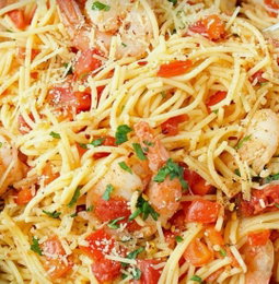 Sautéed olive garlic prawns N tomato N mushrooms  W parmesan Alio olio