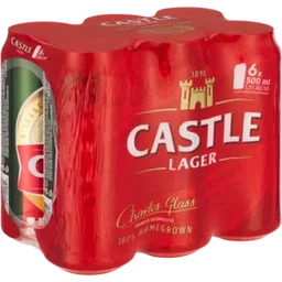 Castle Lager Beer Cans 6 x 500ml