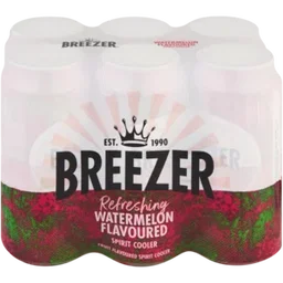 Breezer Watermelon Flavour Spirit Cooler Cans 6 x 440ml