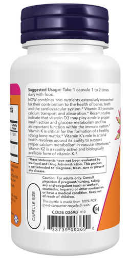 Vitamin D-3 & K-2 1000 IU / 45 mcg 