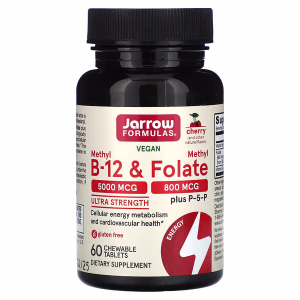 Vegan Methyl B-12 & Methyl Folate, Ultra Strength, Cherry Flavour_0
