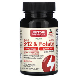 Vegan Methyl B-12 & Methyl Folate, Ultra Strength, Cherry Flavour