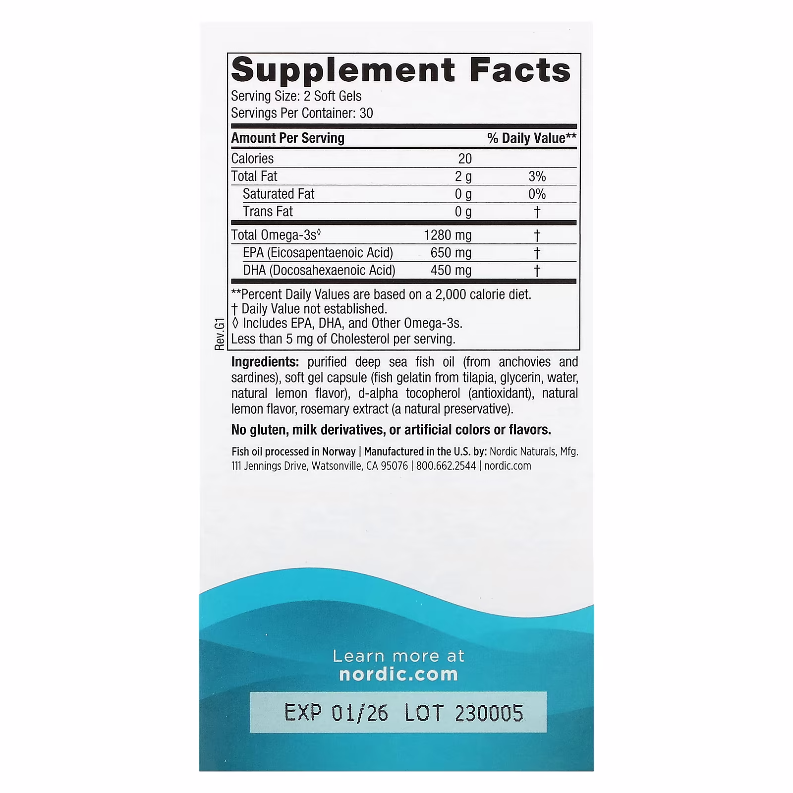 Ultimate Omega in Fish Gelatin, 1280 mg, Lemon Flavour_1