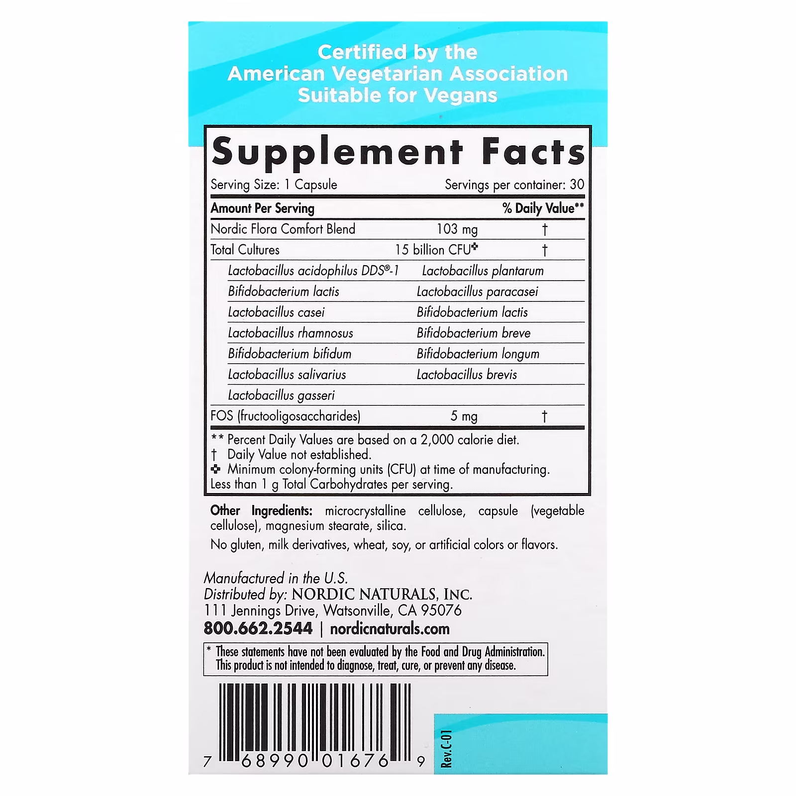 Nordic Flora Probiotic Comfort, 15 Billion CFU_1