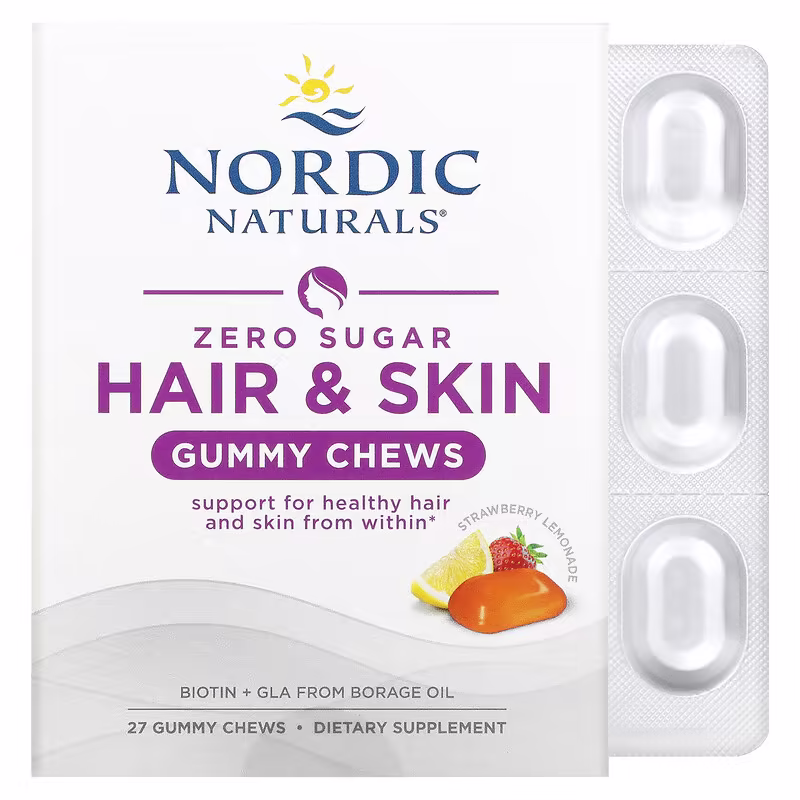 Zero Sugar Hair and Skin Gummy chews, Strawberry Lemonade Flavour_0