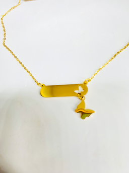 Collier barre papillon