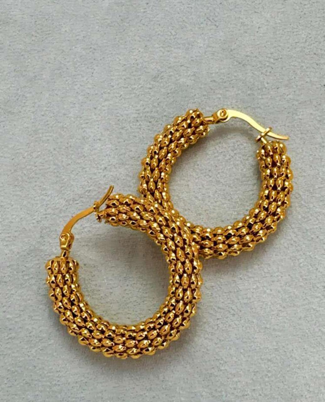 Chain Hoop Earrings Stainless Steel