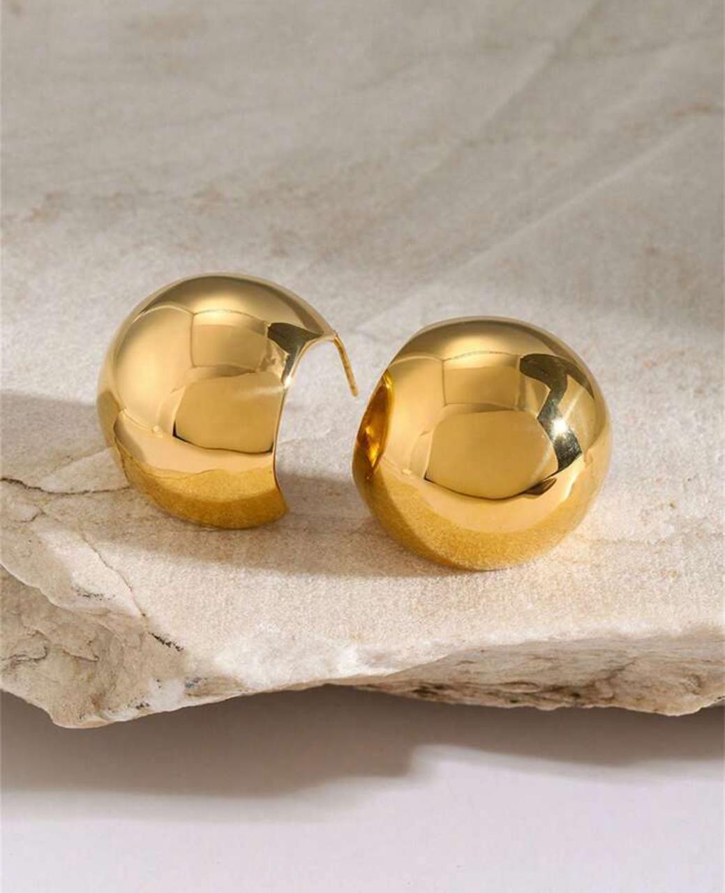 Stainless Steel Vintage Roman C-Shaped Earrings