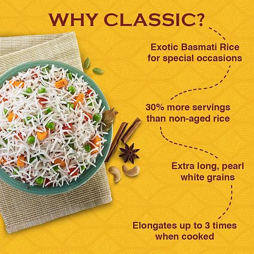 India Gate Basmati Rice/Basmati Akki - Classic, 1 kg Pouch_3