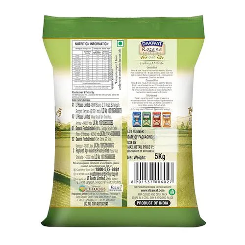 Daawat Basmati Rice/Basmati Akki - Rozana Gold, 5 kg Pouch_1