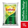 Saffola Tasty Refined Cooking Oil - Blended Rice Bran & Corn Oil, Pro Fitness Conscious, 1 L Pouch