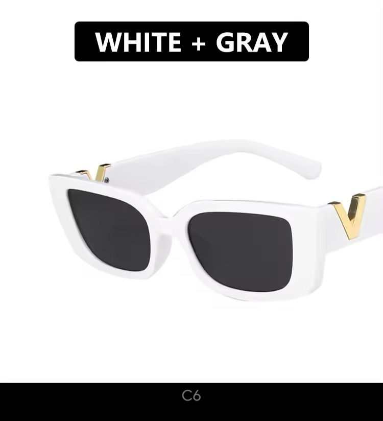 Vintage Rectangle Sunglasses Woman _5