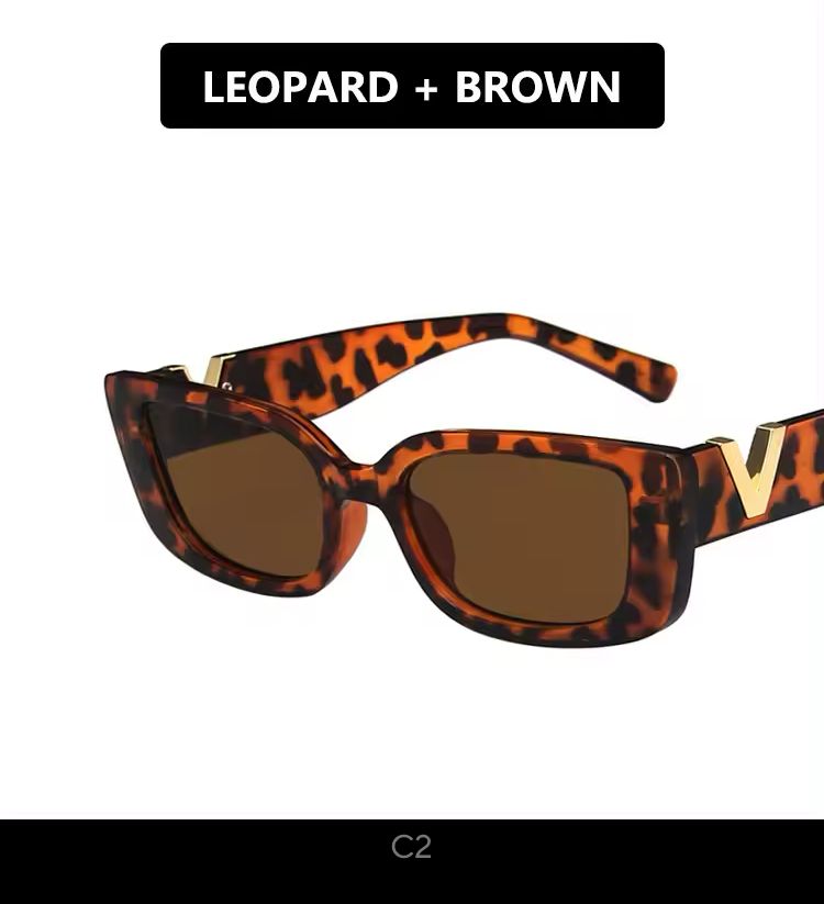 Vintage Rectangle Sunglasses Woman _2