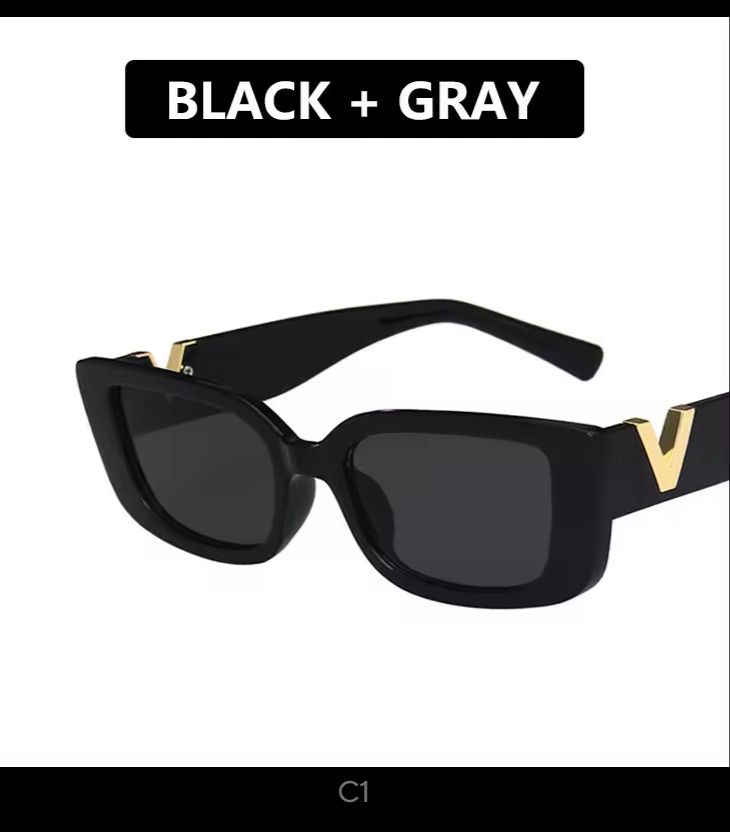 Vintage Rectangle Sunglasses Woman _0