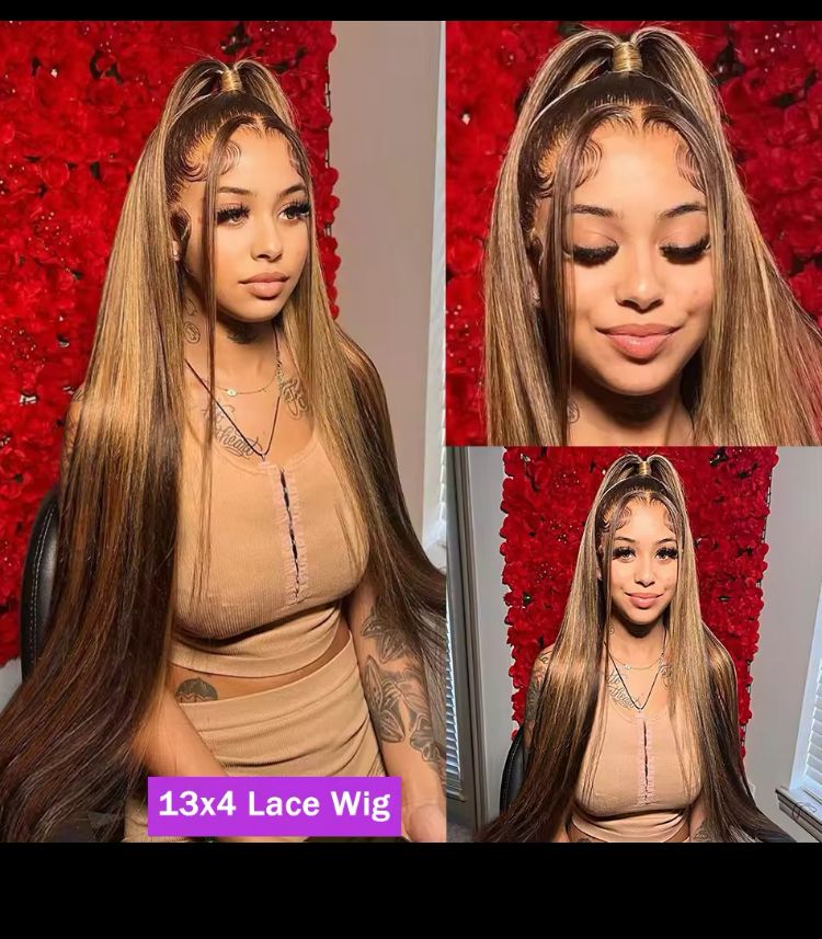 Highlight Wig Frontal, Natural Hairline Preplucked _0