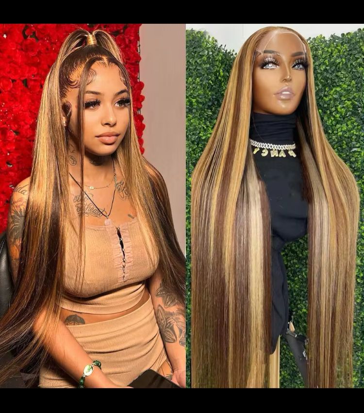 Highlight Wig Frontal, Natural Hairline Preplucked _1