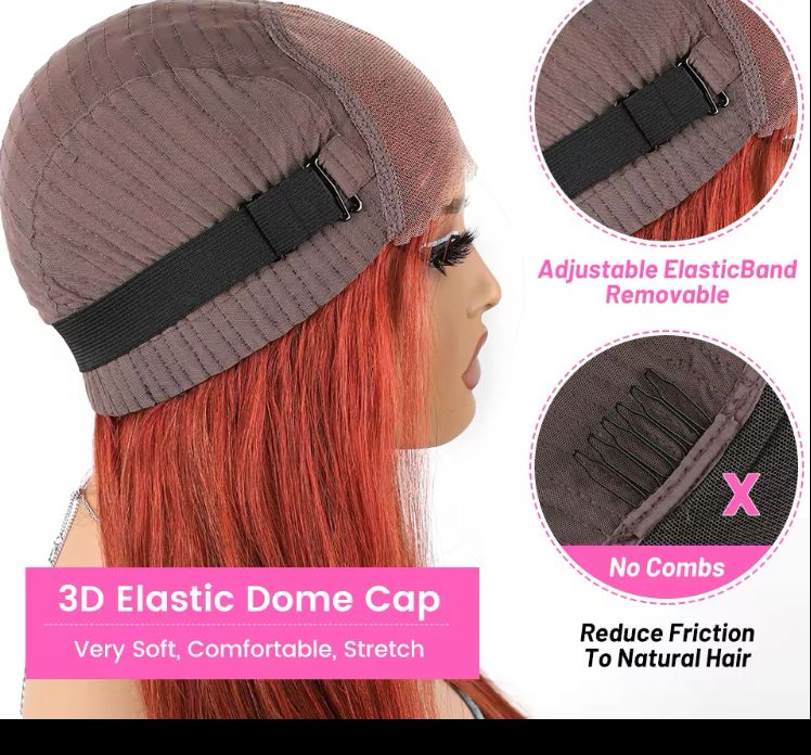 Colored Wig Reddish Brown #33 Straight Bob Wear and Go Wig Pre Plucked, Pre Cut Glueless wig