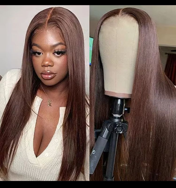 Wear and Go Chocolate Brown Straight Wig Pre cut and Pre Plucked _1