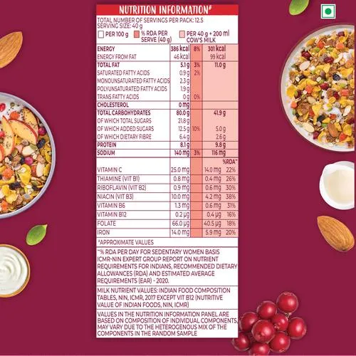 Kellogg's Muesli Fruit Nut & Seeds - 12 In 1 Power Breakfast, 750 g_3
