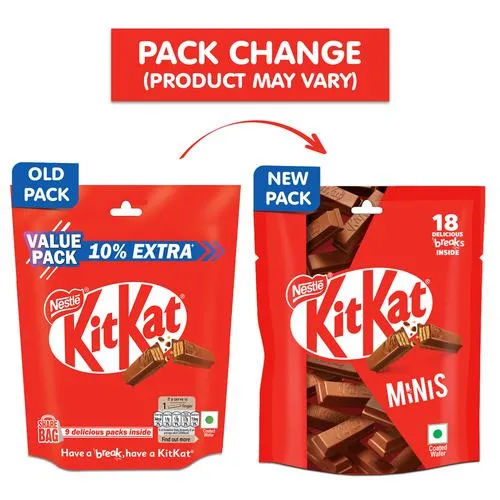 Nestle Kitkat Minis, Chocolate Coated Wafer Bar, Share Bag, 126 g (18 pcs x 7 g Each)_2