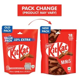 Nestle Kitkat Minis, Chocolate Coated Wafer Bar, Share Bag, 126 g (18 pcs x 7 g Each)
