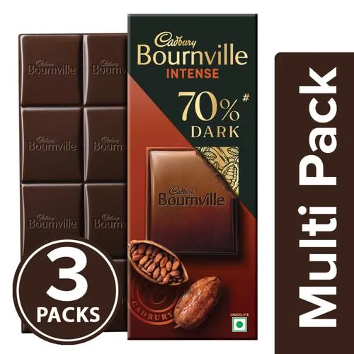 Cadbury Bournville Rich Cocoa 70% Dark Chocolate Bar, 3 x 80 g Multipack_0