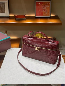 Large Size Vantiy Bag 27cm Croc Print Leather 