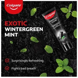 Colgate Charcoal Clean Gel Toothpaste - Bamboo Charcoal & Mint, (2 x 120g) (Saver Pack)