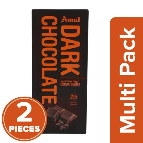 Amul Dark Chocolate, 2 x 150 g Multipack_0
