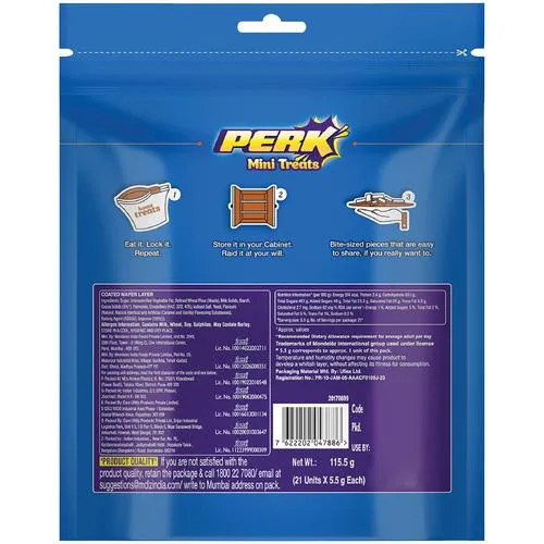 Cadbury Perk Chocolate Coated Wafer Home Treats, 3 x 115.5 g Multipack_1