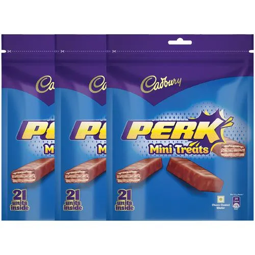 Cadbury Perk Chocolate Coated Wafer Home Treats, 3 x 115.5 g Multipack_0