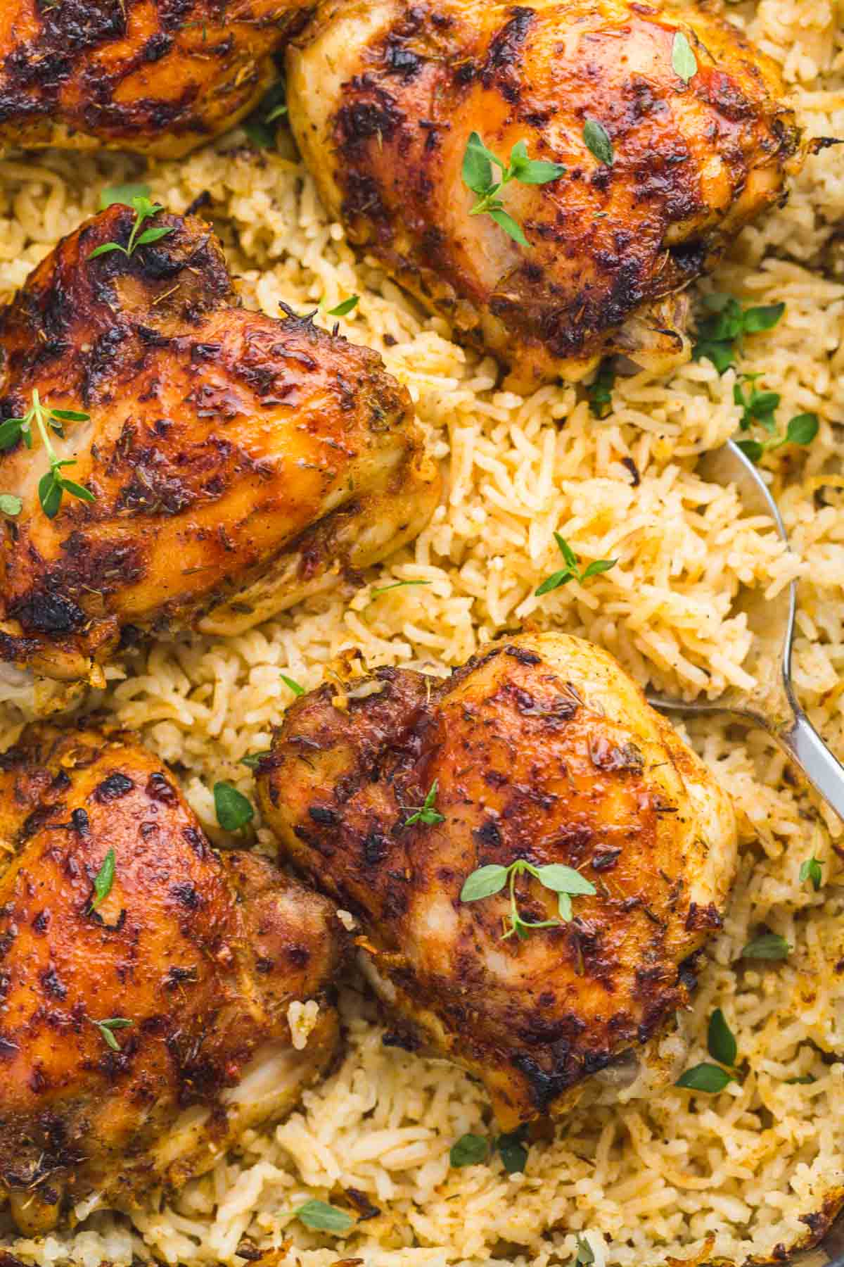 Fried Rice And Grilled Chicken Thighs_0