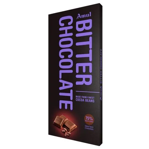 Amul Bitter Chocolate- 75% Rich In Cocoa, 150 g_0