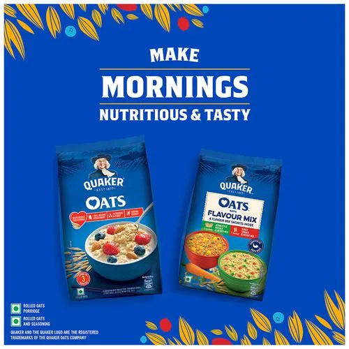 Quaker Oats Breakfast Cereal - Rich In Protein, Dietary Fibre, Nutritious, Easy To Cook, 2x1 Kg Multipack_3
