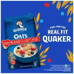 Quaker Oats Breakfast Cereal - Rich In Protein, Dietary Fibre, Nutritious, Easy To Cook, 2x1 Kg Multipack