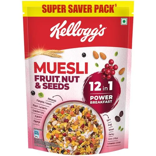 Kellogg's Muesli Fruit Nut & Seeds - 12 In 1 Power Breakfast, 750 g