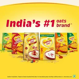 Saffola Saffola Oats - 100% Natural With High Protein & Fibre, Healthy Cereals, 1 kg (Get 300g Free)